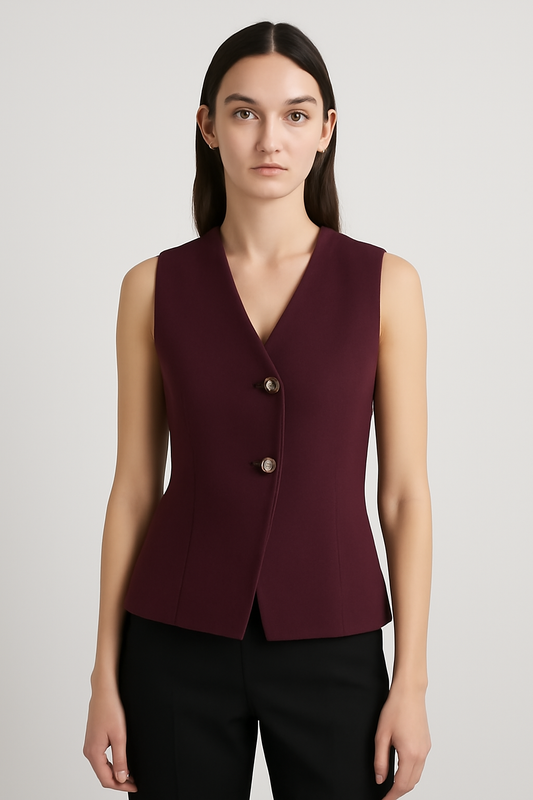 LeRoxy | Klassiek Damesvest met Goudkleurige Knopen | Cardigan in Tijdloos Design