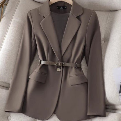 LeRoxy | Dames Blazer Getailleerd met Ceintuur | Lange Mouw | Formele Stijl