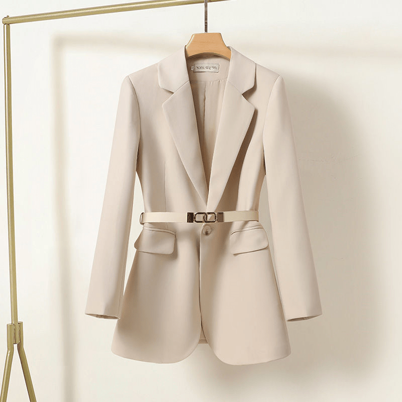 LeRoxy | Dames Blazer Getailleerd met Ceintuur | Lange Mouw | Formele Stijl