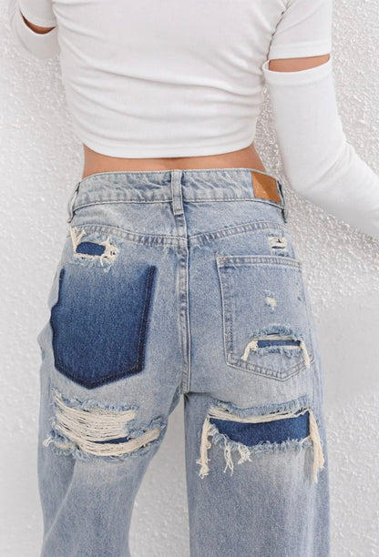 LeRoxy | Dames Vintage Jeans met Ripped Details | Straight Fit Denim
