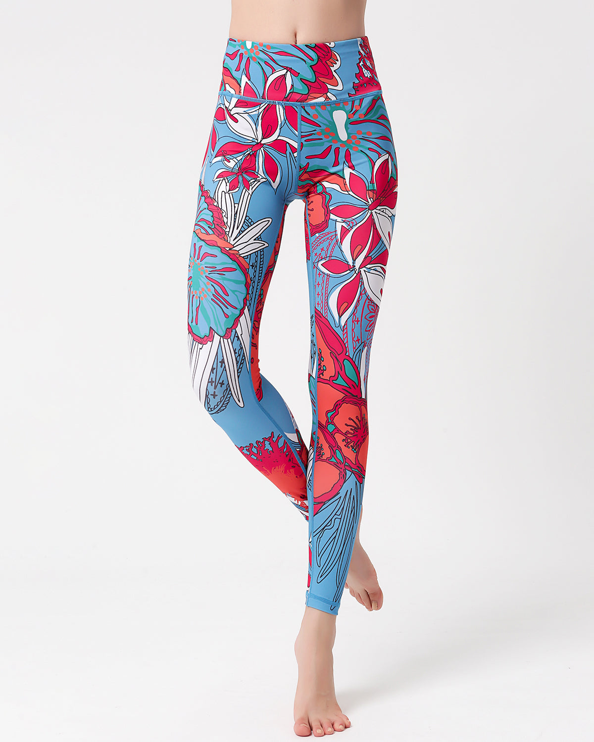 LeRoxy | Rode Dames Sportlegging | Orchid Design | High Waist & Squat Proof