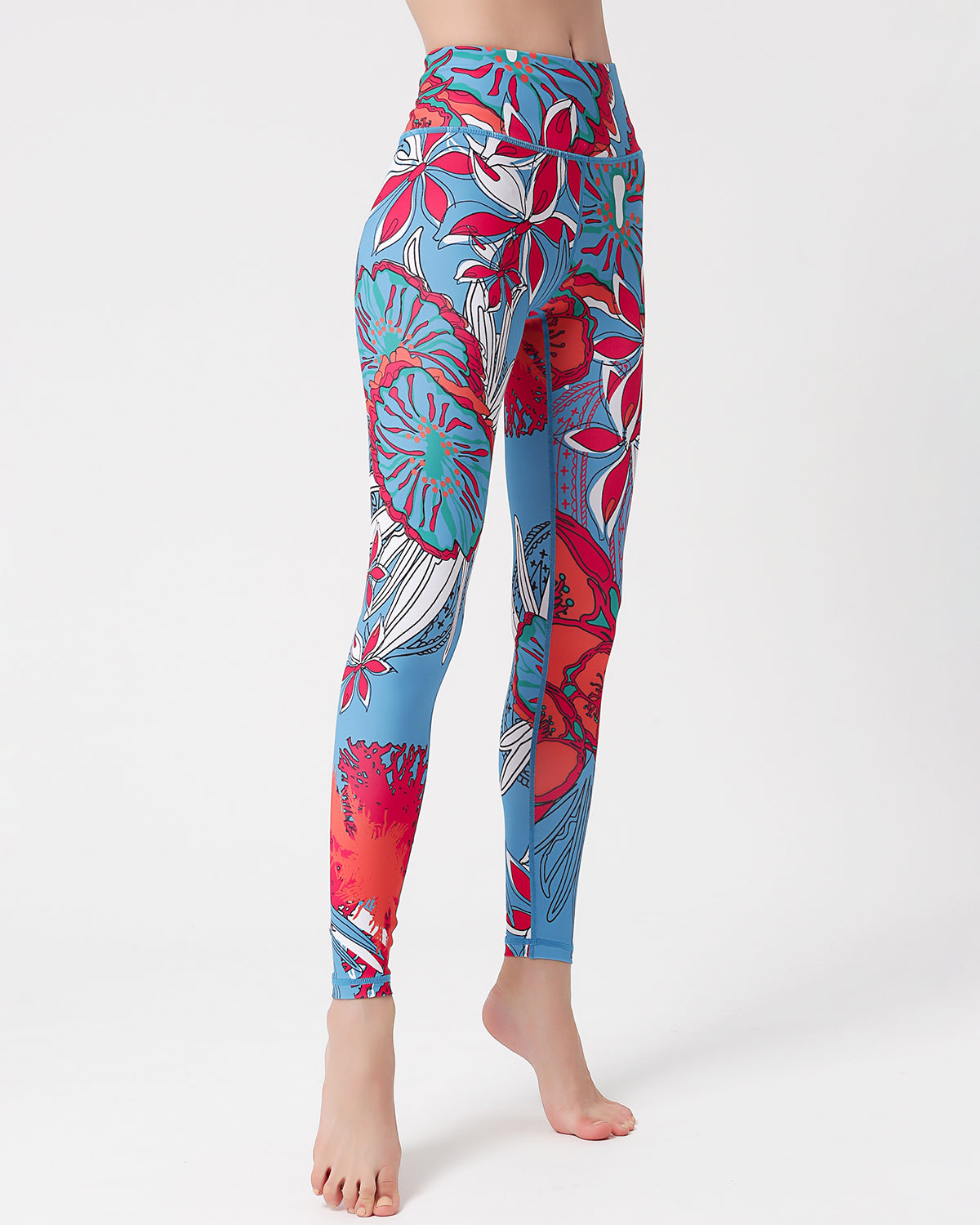 LeRoxy | Rode Dames Sportlegging | Orchid Design | High Waist & Squat Proof
