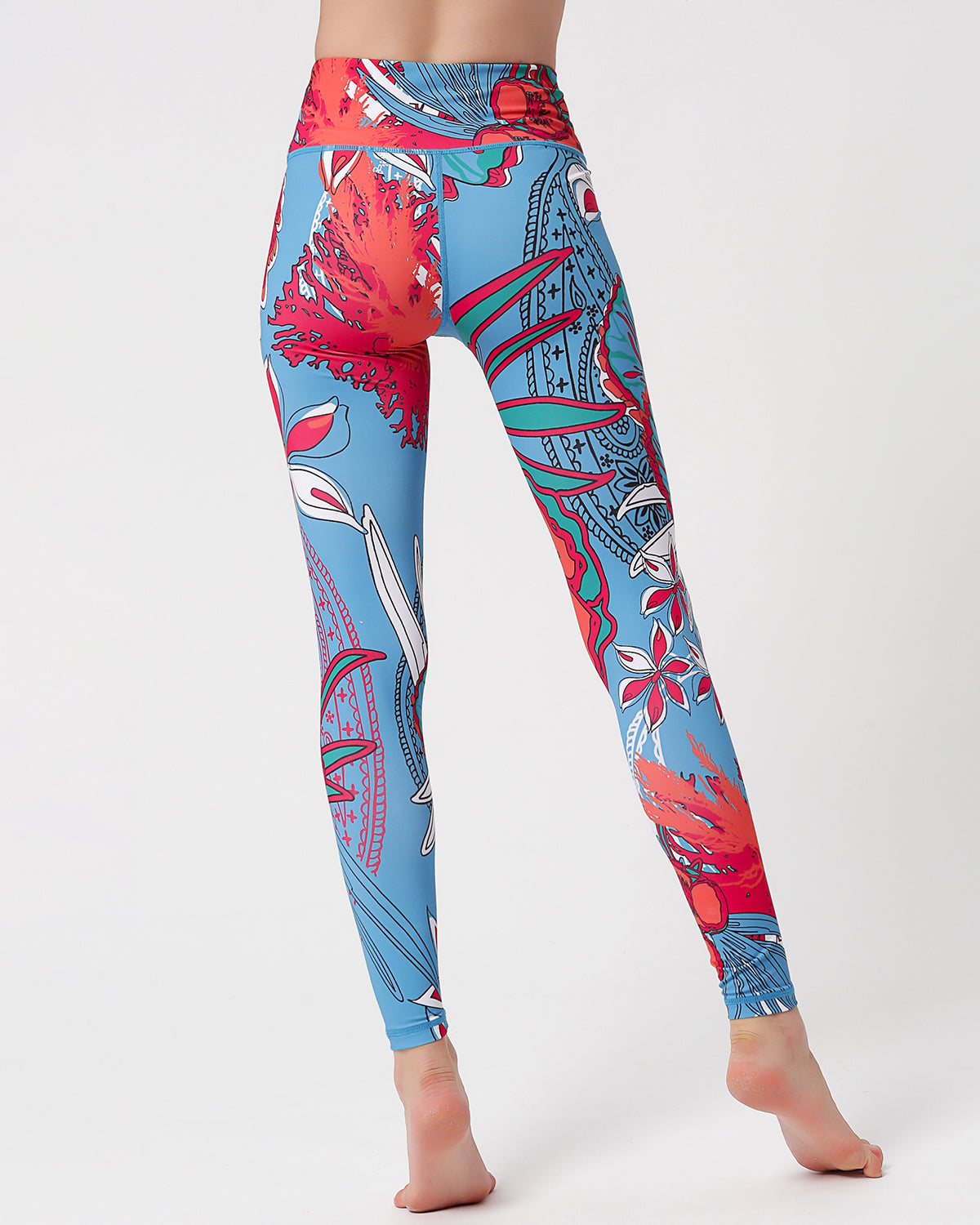 LeRoxy | Rode Dames Sportlegging | Orchid Design | High Waist & Squat Proof