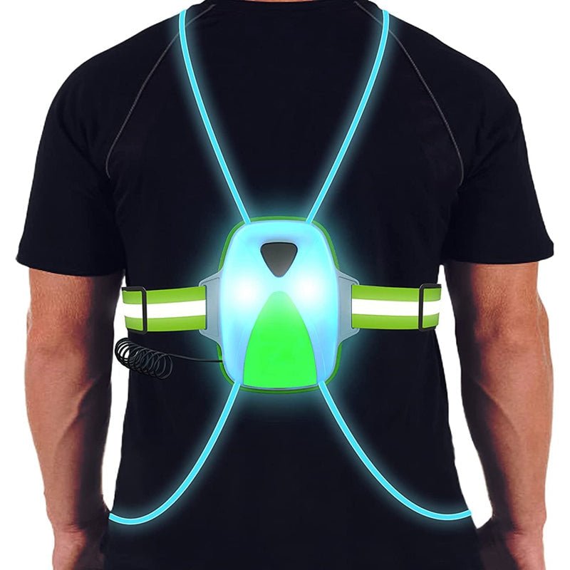 ReflectGlow Running Veiligheidsvest | USB Oplaadbaar LED Hardloopvest | Waterdicht & Verstelbaar voor Hoge Zichtbaarheid
