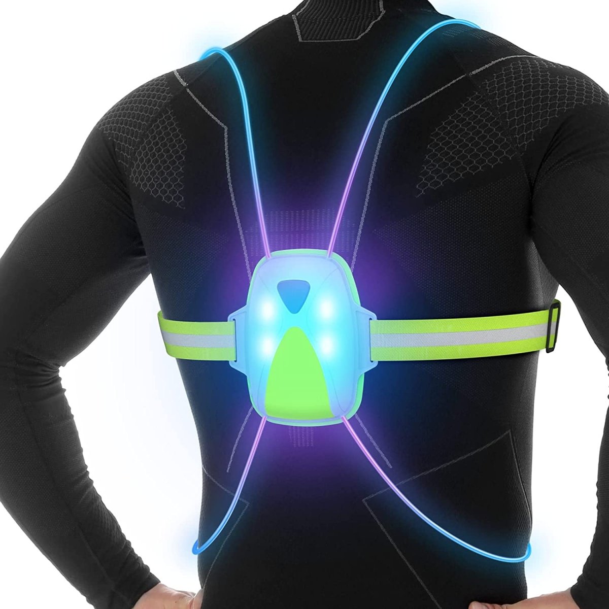 ReflectGlow Running Veiligheidsvest | USB Oplaadbaar LED Hardloopvest | Waterdicht & Verstelbaar voor Hoge Zichtbaarheid