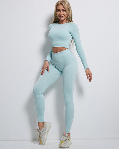 LeRoxy | Dames Ribgebreide Lange Mouwen Top | Blauw | Rozy