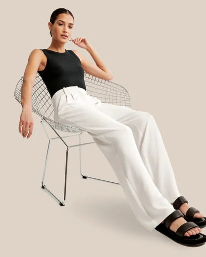 LeRoxy | Wijde Pijp Broek – Stijlvolle en Comfortabele Broek voor Ontspannen Chic