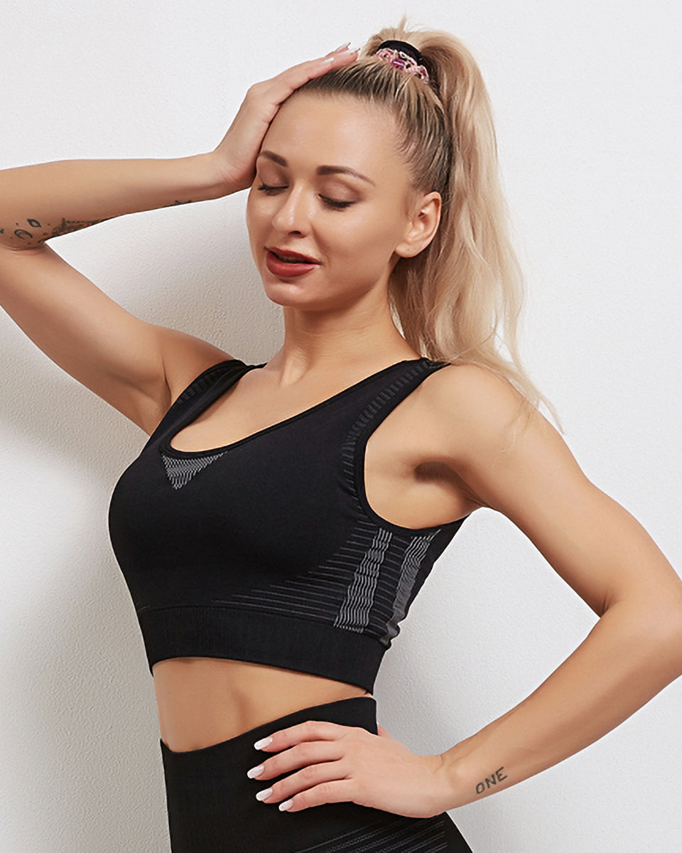 LeRoxy | Seamless Sport BH | Zwart | Comfortabele Naadloze Dames Sportbeha