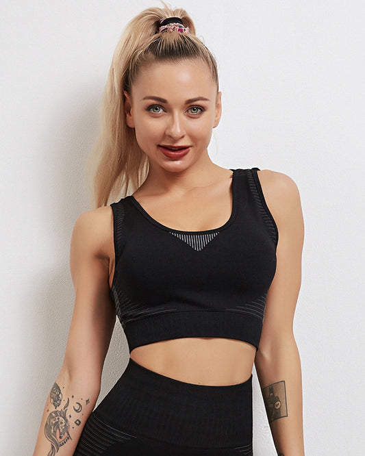 LeRoxy | Seamless Sport BH | Zwart | Comfortabele Naadloze Dames Sportbeha