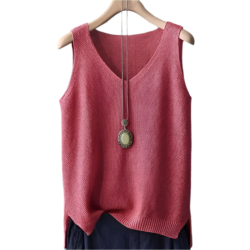 LeRoxy | Mouwloze Gebreide Damesblouse | Zomer Top zonder Mouwen