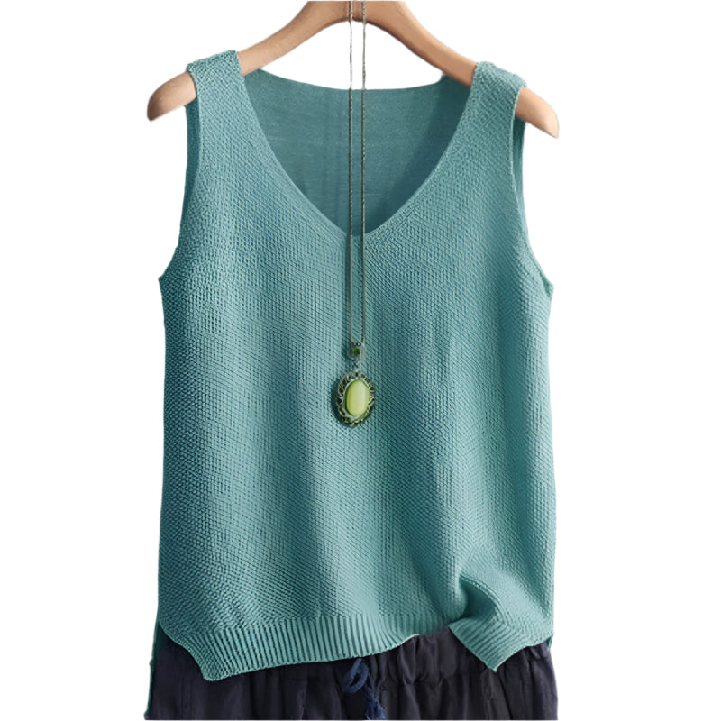 LeRoxy | Mouwloze Gebreide Damesblouse | Zomer Top zonder Mouwen