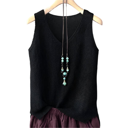 LeRoxy | Mouwloze Gebreide Damesblouse | Zomer Top zonder Mouwen