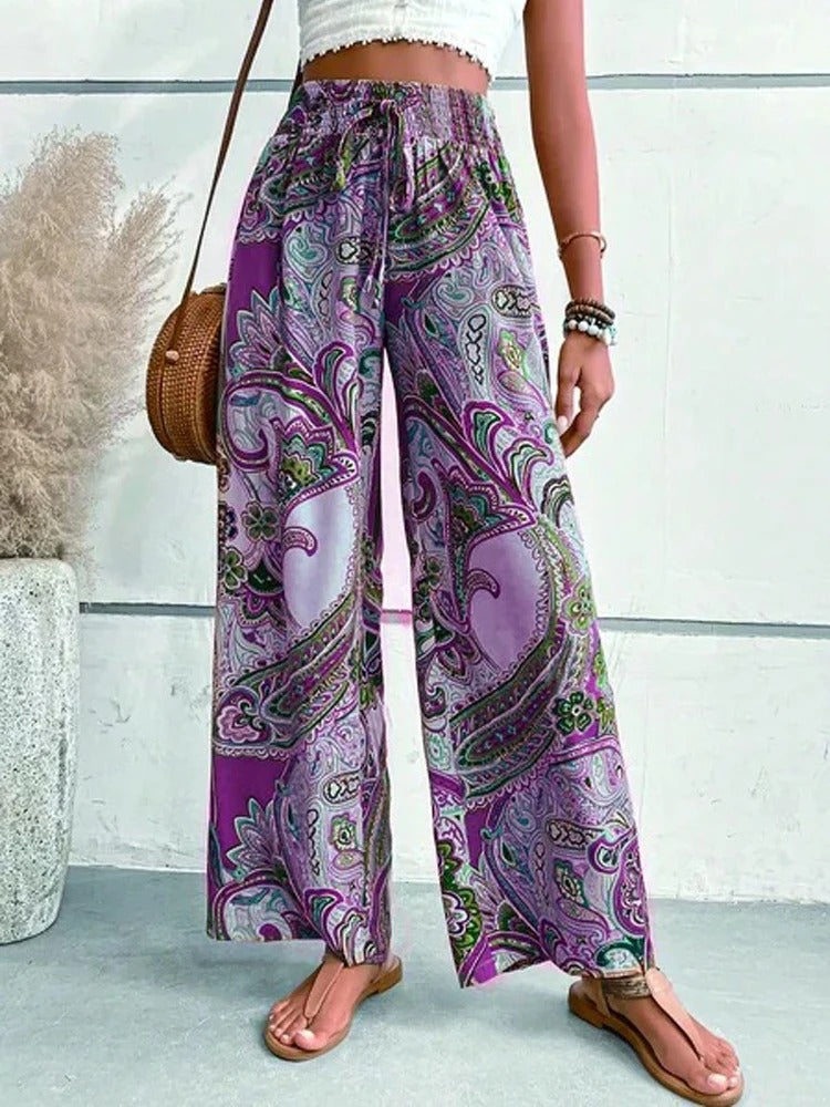 LeRoxy | Damesbroek met digitale print en hoge taille | Comfortabele pasvorm & stijlvol design