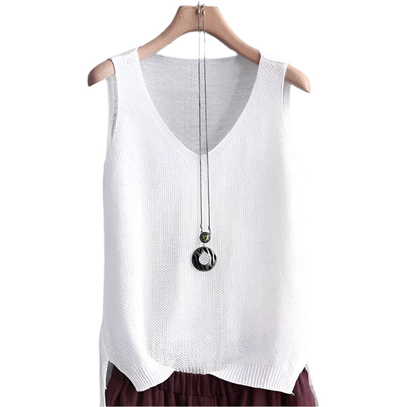 LeRoxy | Mouwloze Gebreide Damesblouse | Zomer Top zonder Mouwen