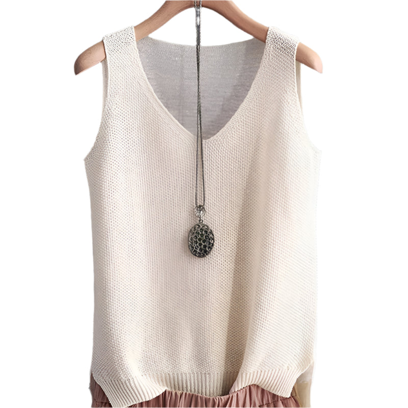 LeRoxy | Mouwloze Gebreide Damesblouse | Zomer Top zonder Mouwen