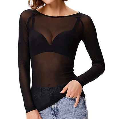 LeRoxy | Verleidelijke Mesh Top voor Dames | Doorschijnend met Lange Mouwen | Sexy & Elegant Look