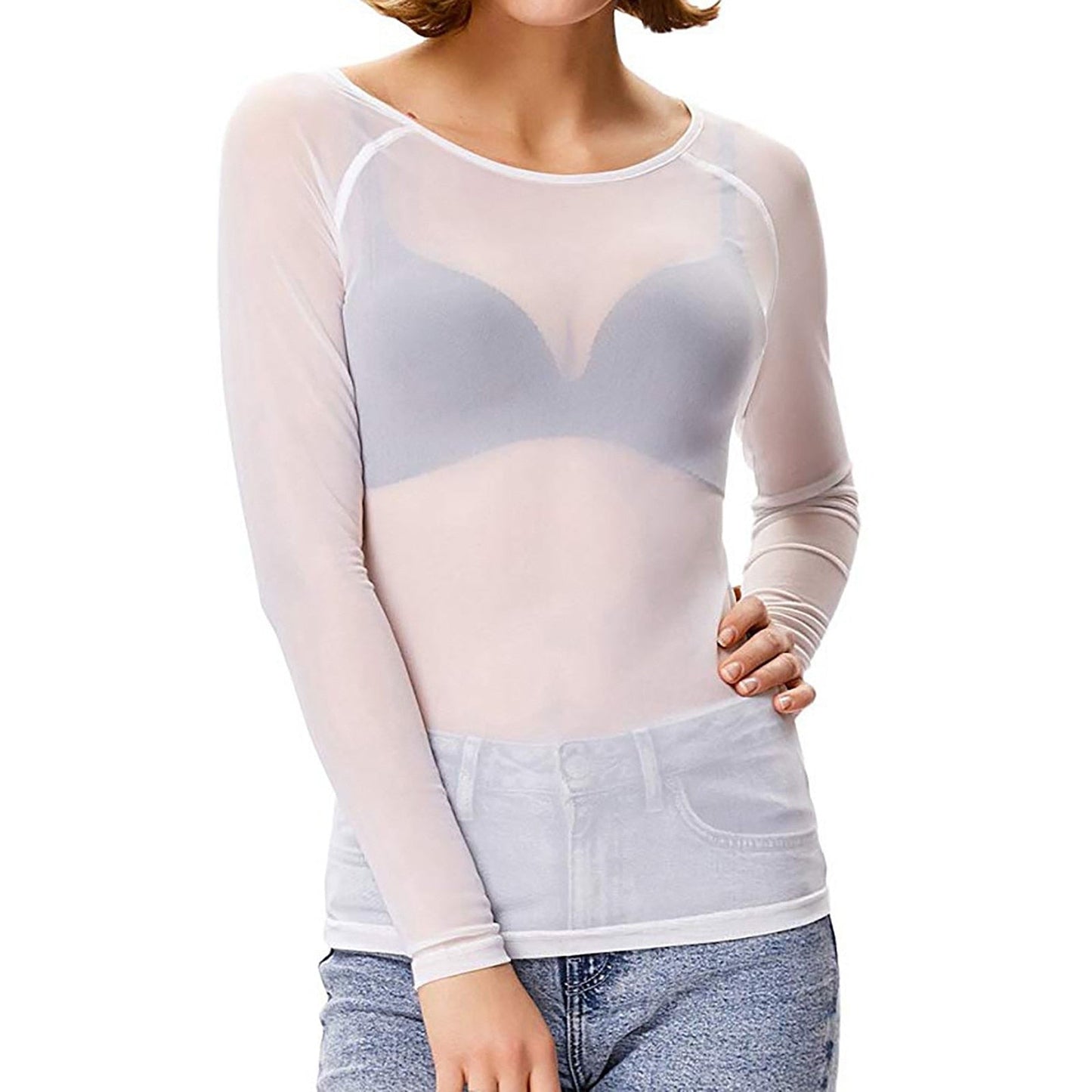 LeRoxy | Verleidelijke Mesh Top voor Dames | Doorschijnend met Lange Mouwen | Sexy & Elegant Look
