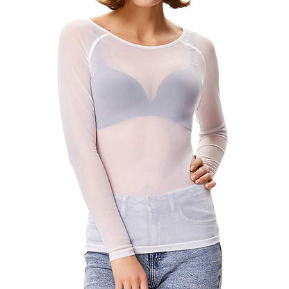 LeRoxy | Verleidelijke Mesh Top voor Dames | Doorschijnend met Lange Mouwen | Sexy & Elegant Look