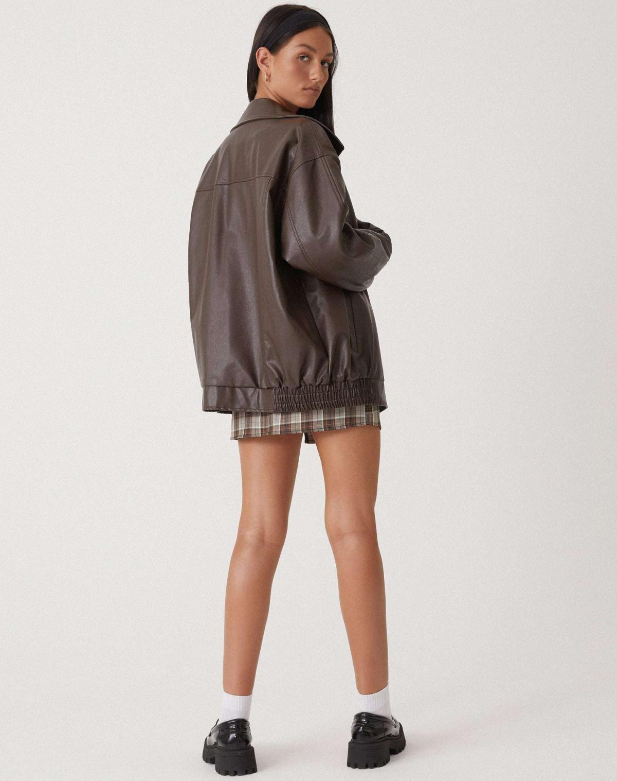 LeRoxy | Trendy Oversized Leren Jas voor Dames | Modieuze Lange Damesjas